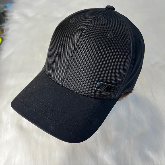 BMW Limited Edition M Racing Metallic Black Silver Logo Ball Cap Flexfit Hat NEW - Picture 11 of 16